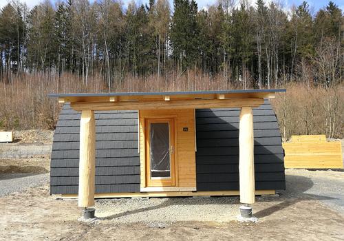 Tiny Haus >>Goslar<< - Mit individueller, überdachter Blockhaus - Terrasse